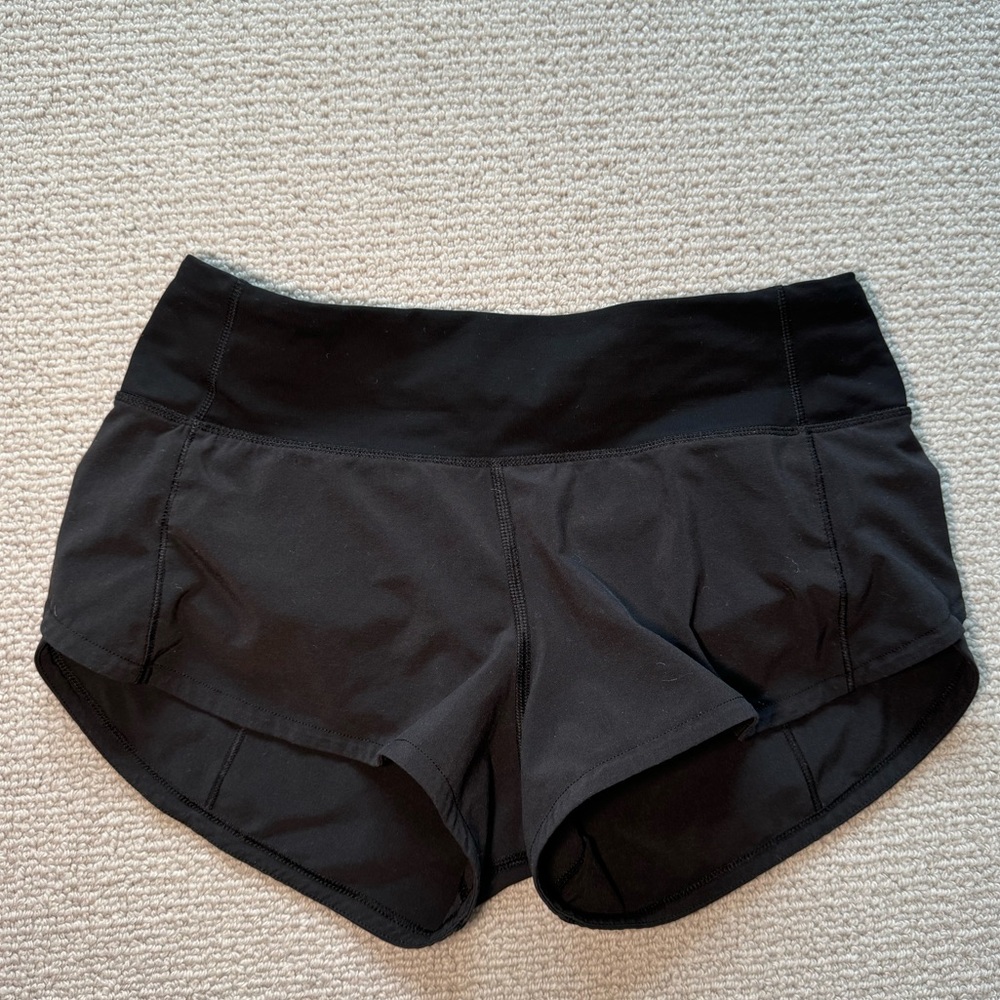 lululemon Run Speed Up Low-Rise Lined Black Shorts 2.5- Size 2/fits XS,S